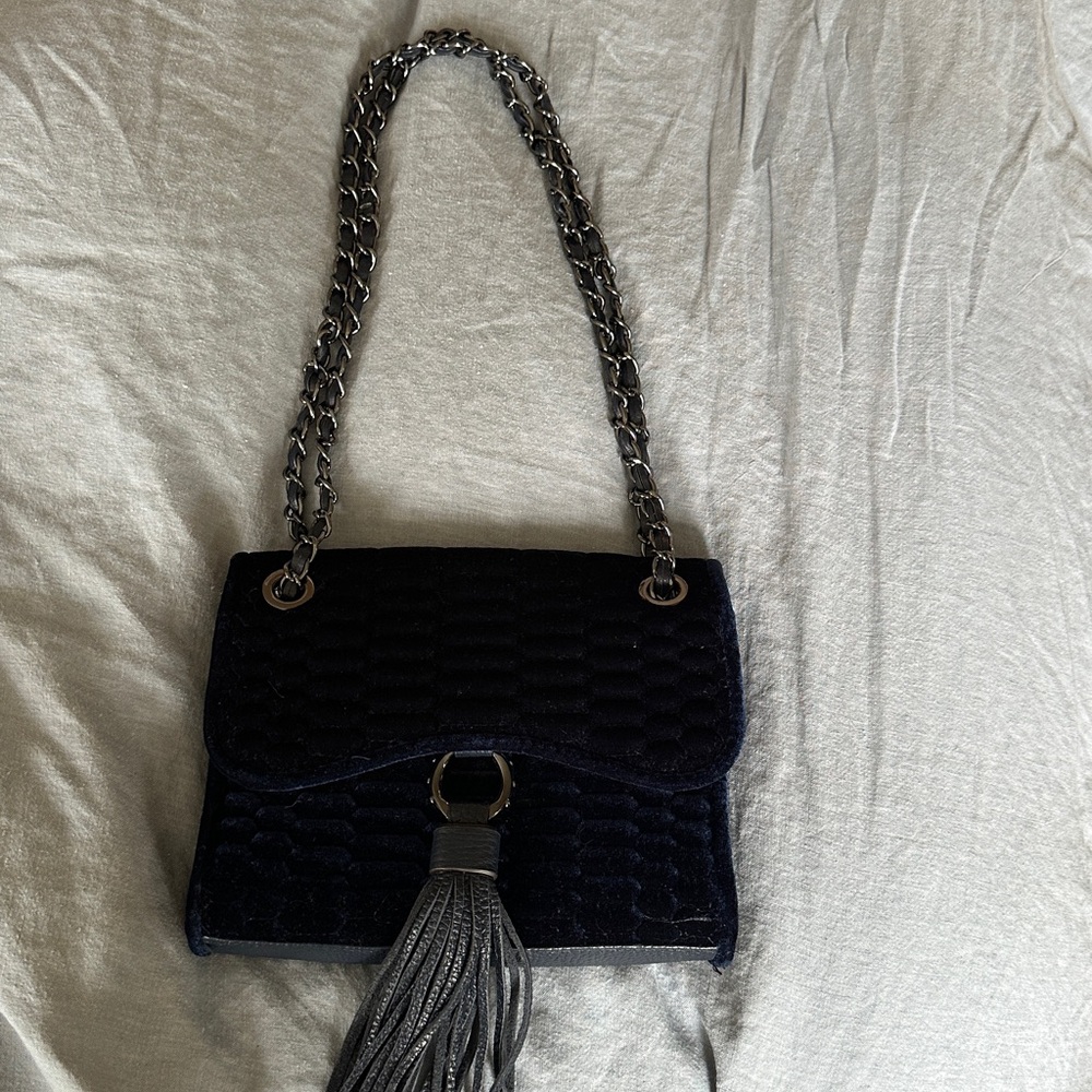AIMEE KESTENBERG Medina Velvet Royal Navy shoulder bag